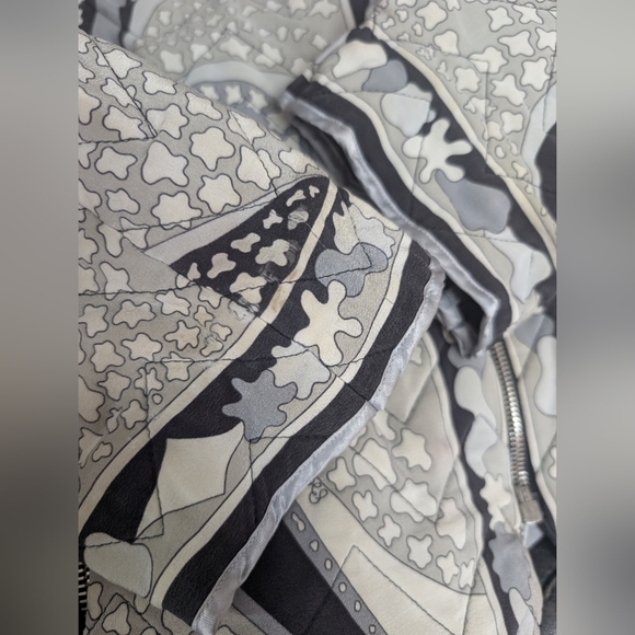 Averardo Bessi Gray Black Quilted Puffer Jacket Coat Made In Italy Size 8 - Picture 6 of 7